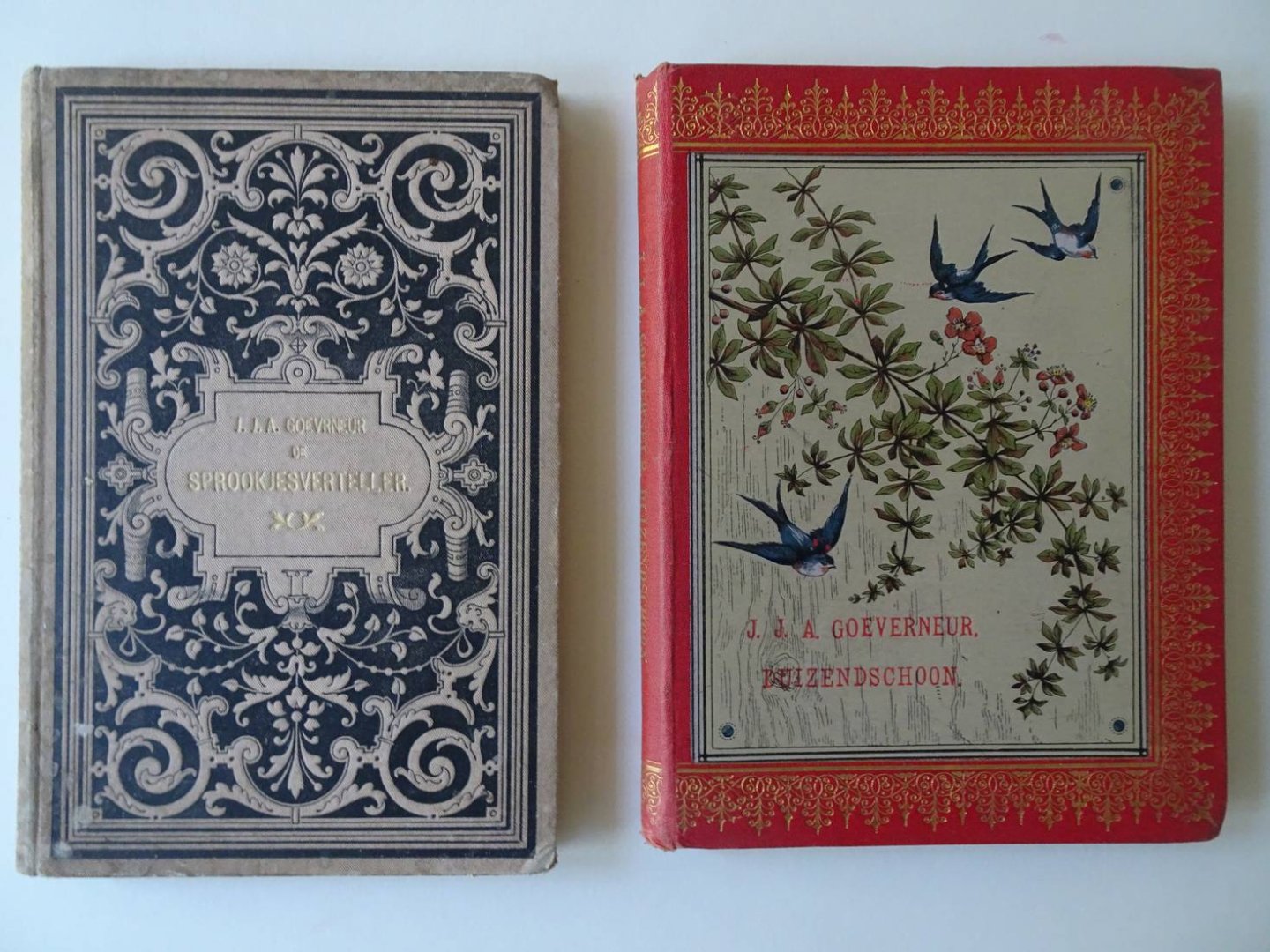 Goeverneur, J.J.A.. - Duizendschoon. Gulden Kinderboek./ De Sprookjesverteller. Een nieuw boek voor jong en oud. 2 titels.