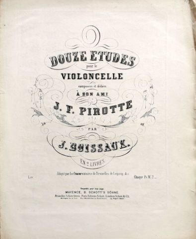 Boisseaux, Joachim: - Douze etudes pour le violoncelle. En 2 livres. Liv: [1]