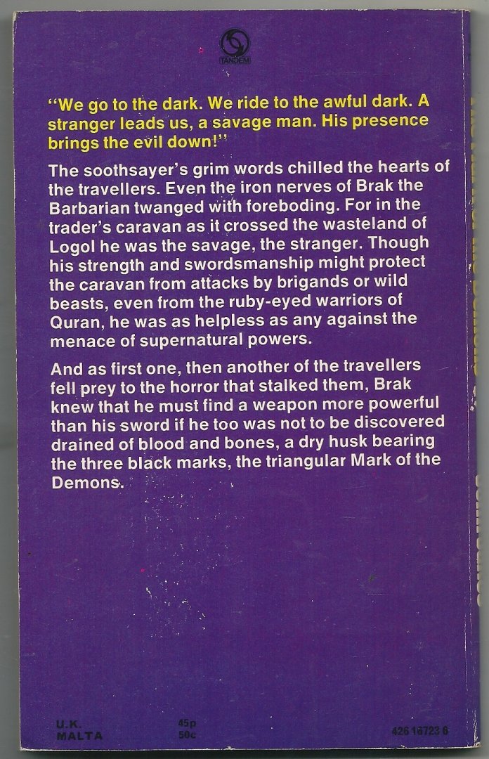 Jakes, John - The mark of the demons  The third adventure of Brak the Barbarian