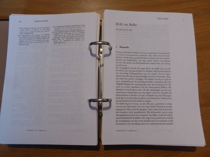 Vegt, Jan van der - H.H. ter Balkt (uit: Kritisch Literatuur Lexicon)