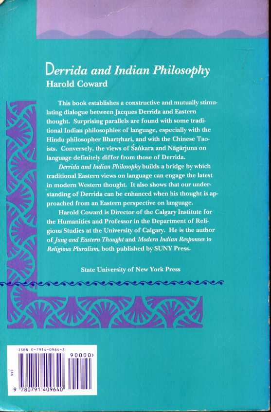 Coward, Harold - Derrida and Indian Philosophy.