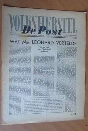 redactie - De Post. Volksherstel. Voorlichtingsblad van Nederlands Volksherstel oct.1946. 2e jaargang no. 15