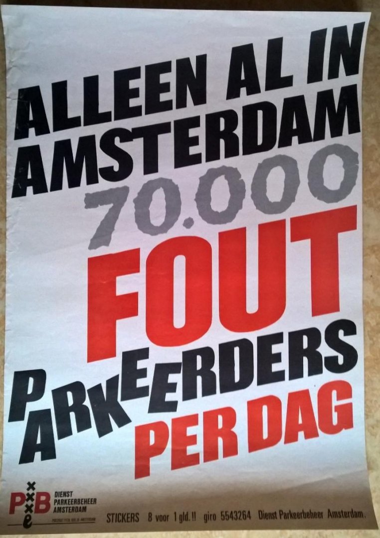Onbekend - Alleen al in Amsterdam 70.000 foutparkeerders per dag