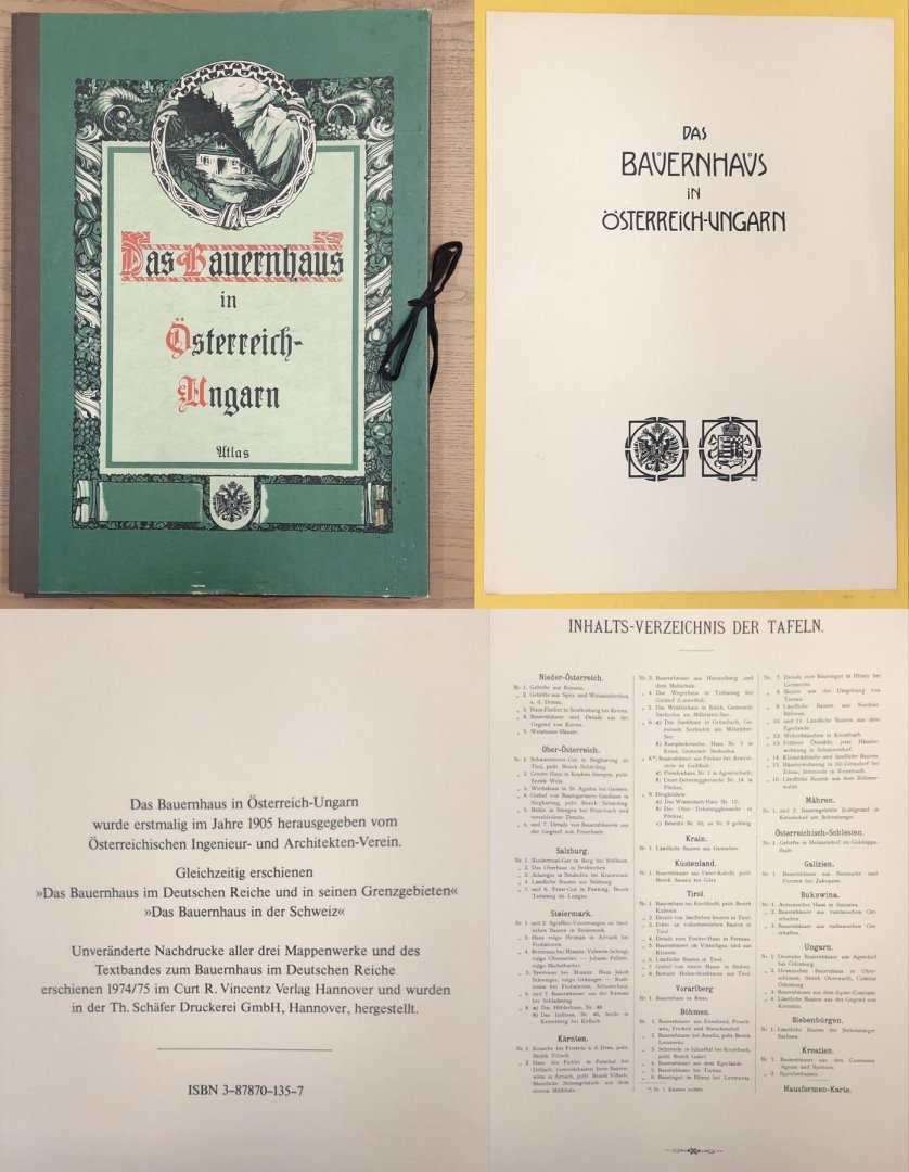 SCHWEIZ. INGENIEUR- UND ARCHITEKTEN-VEREIN (HRSG.). - Das Bauernhaus in Österreich-Ungarn. ATLAS