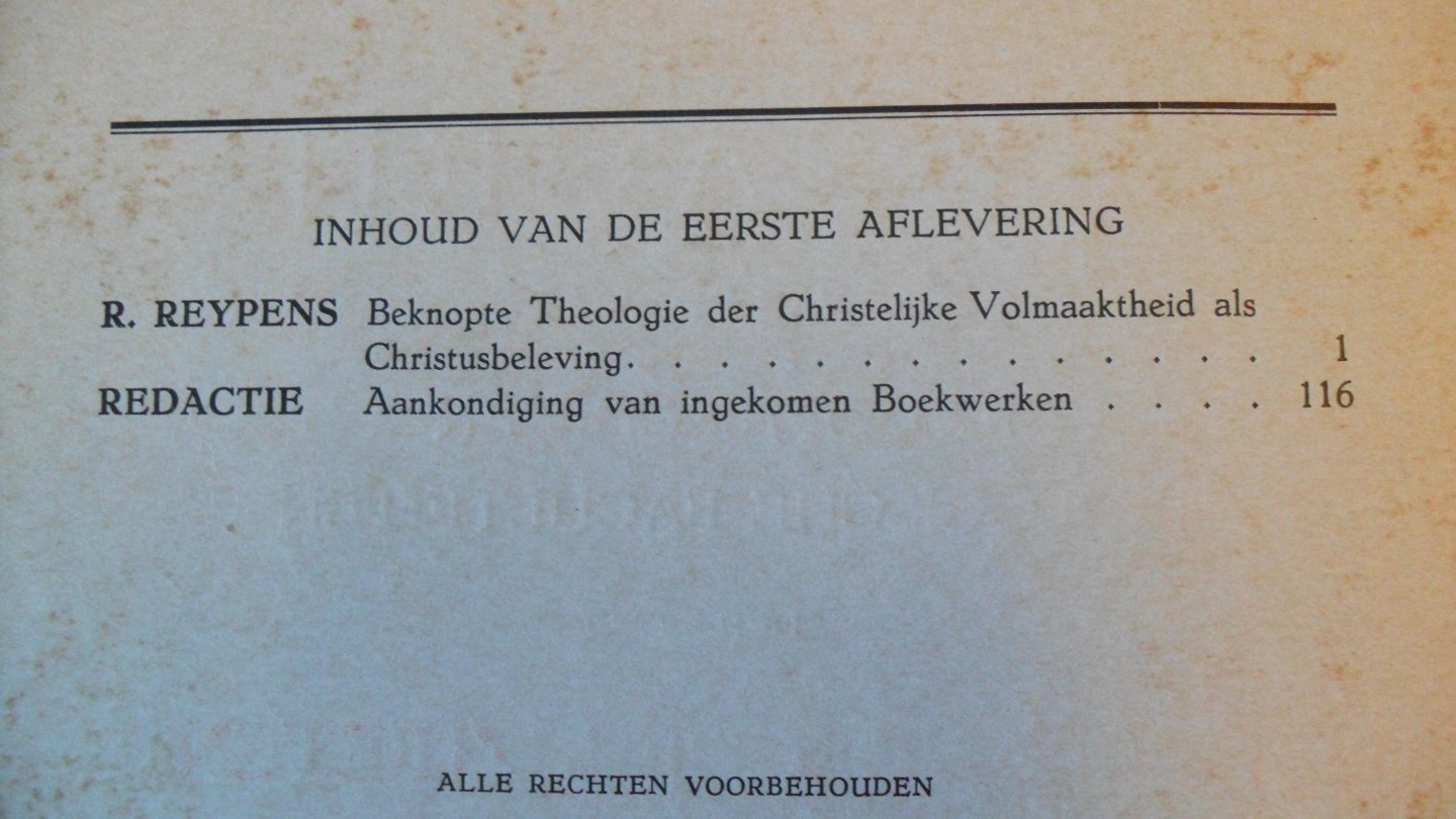 Reypens L. - Bijdragen van de Philosophische en Theologische faculteiten der Nederlandsche Jezuieten