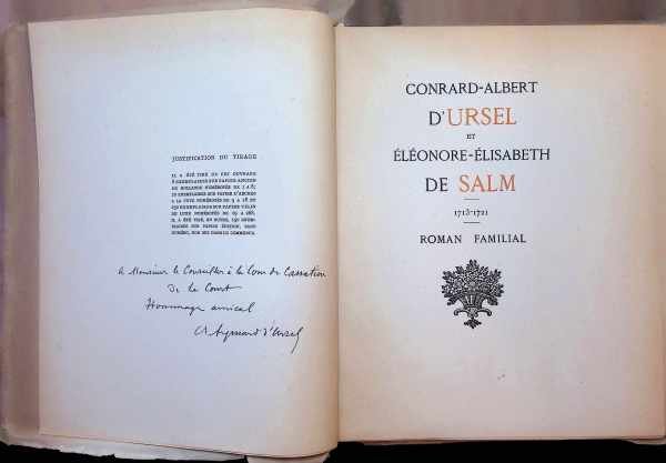  - Conrad-Albert d'Ursel et Eléonore-Elisabeth de Salm   1713 - 1721  Roman Familial