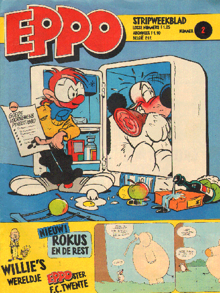 Diverse auteurs - Stripweekblad Eppo / Dutch weekly comic magazine Eppo 1980 nr. 02 met o.a./with a.o. DIVERSE STRIPS/  VARIOUS COMICS a.o. STORM/DE PARTIZANEN/ LUCKY LUKE/DE PARTNERS/POSTER F.C. TWENTE/WILLIE DE KID - LEO BAXENDALE (2 p.), goede staat