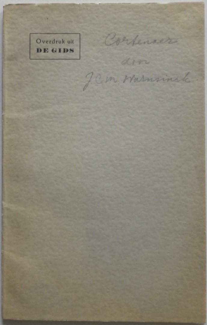 Warnsinck, J.C.M. - Cortenaer overdruk uit De Gids 9 Dr E Wiersum Egbert Meussen Cortenaer Assen 1939 van Gorcum`s Historische Bibliotheek nr. 21