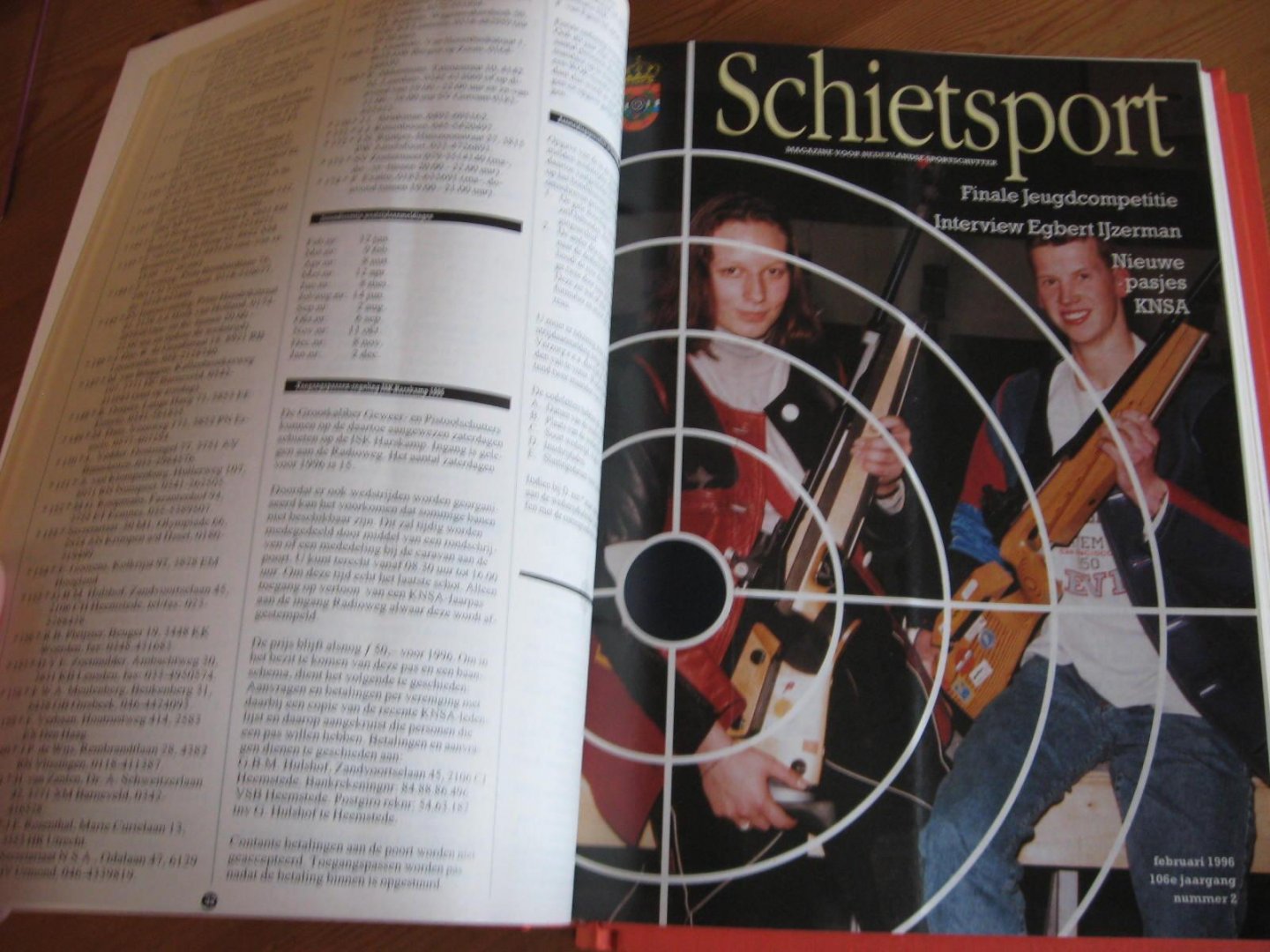 redactie - 4 jaargangen tijdschrift SCHIETSPORT 1996, 1997, 1998, 1999