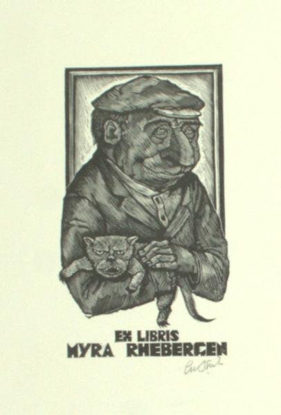 Strik, Lou. - Exlibris voor Myra Rhebergen.