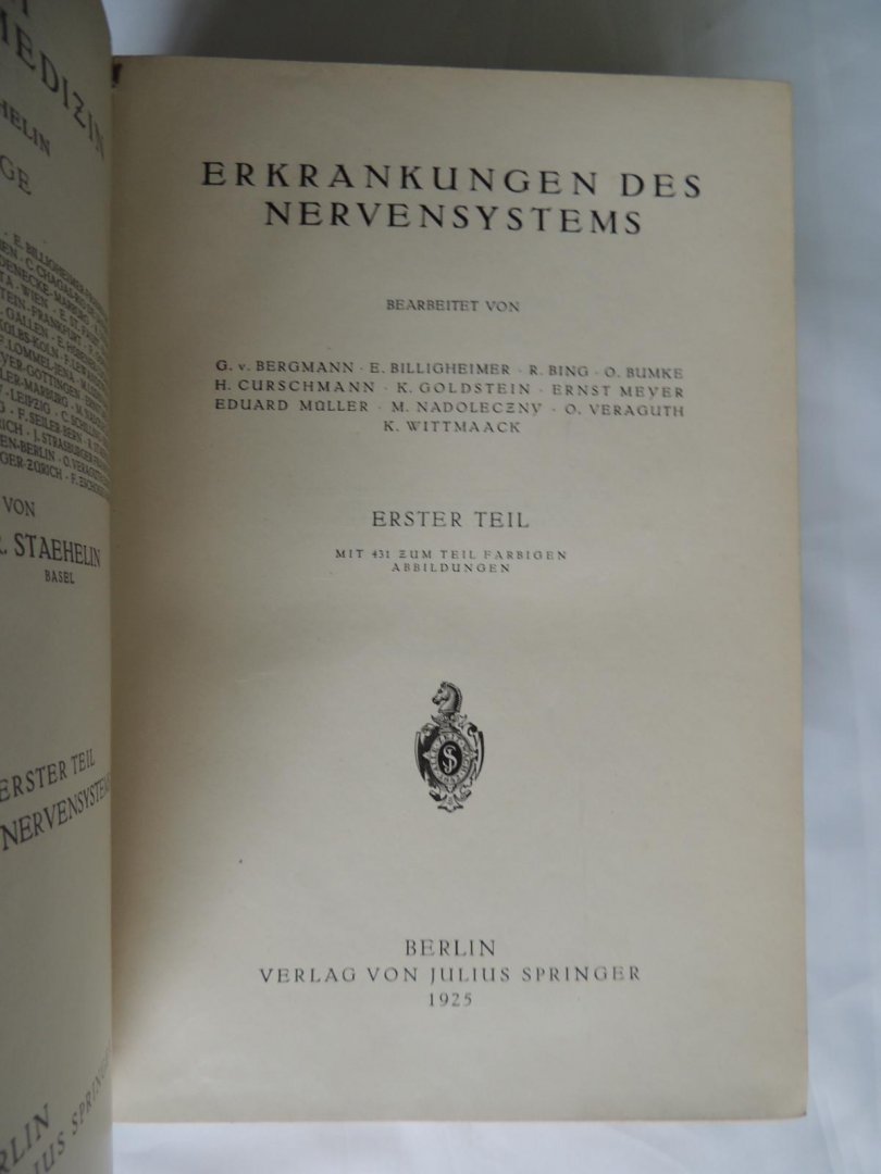 Mohr, Staehelin, Bergmann, Billigheimer - Handbuch der inneren Medizin - Erkrankungen des Nervensystems II