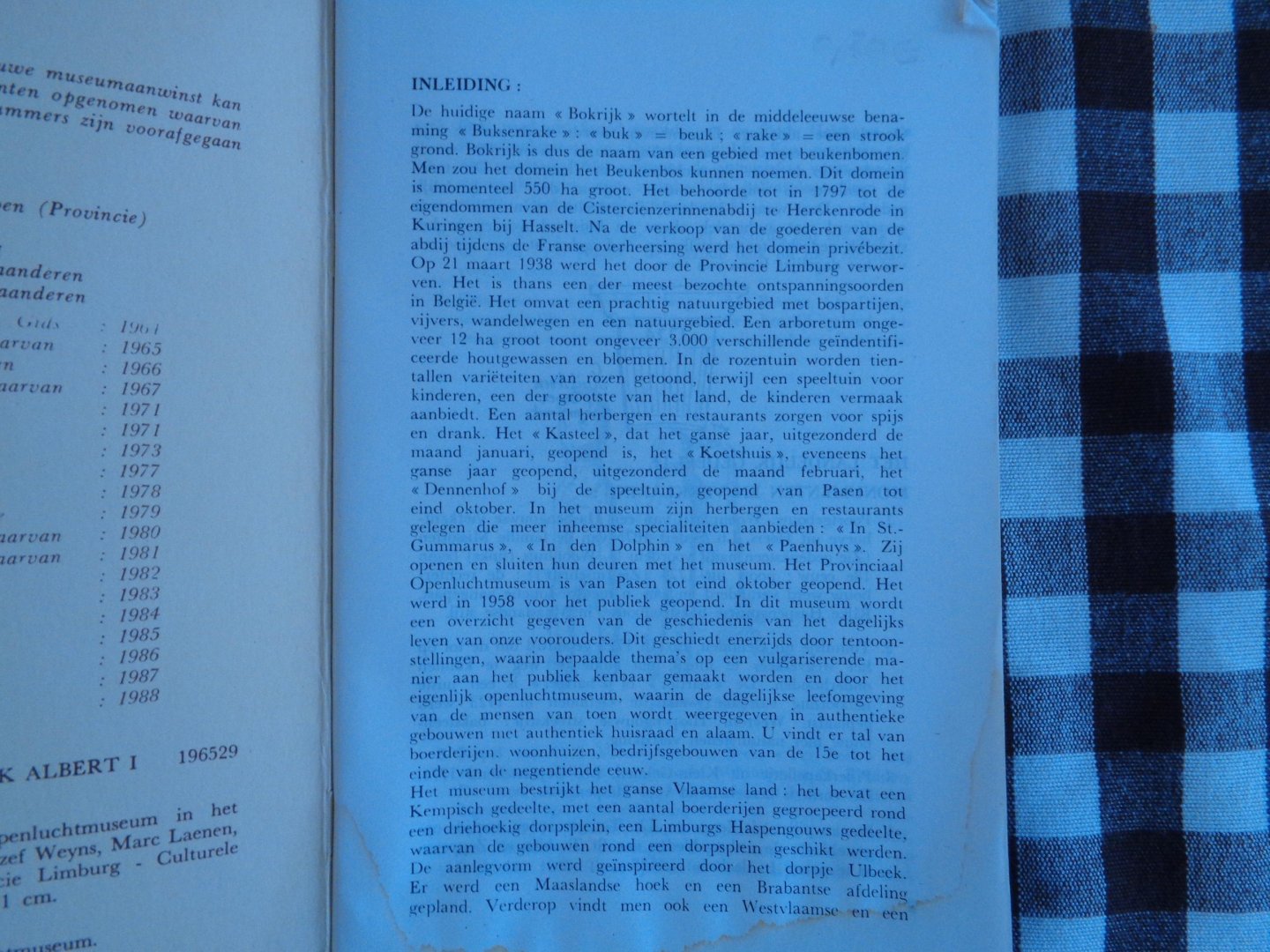 dr jozef weyns - beknopte gids van het vlaamse openluchtmuseum in het limburgse provinciedomein bokrijk