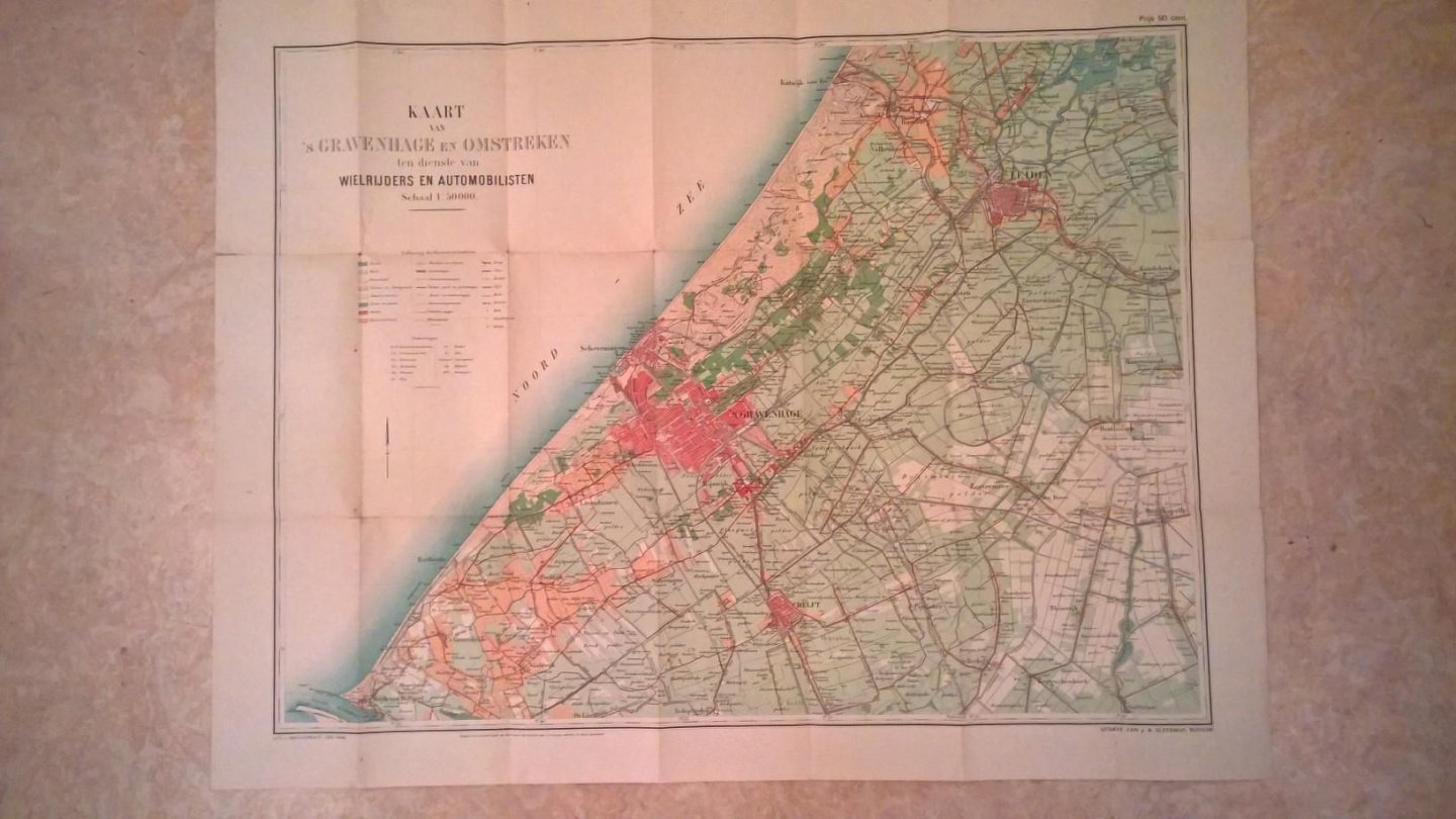 Anoniem - Sleeswijk's kaart van 's-Gravenhage en omstreken voor wandelaars, wielrijders en automobilisten. Schaal 1:50.000
