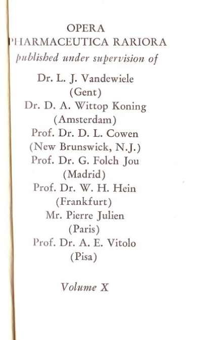 Dr. D.A. Wittop Koning - Pharmacopoea Ultrajectina 1656