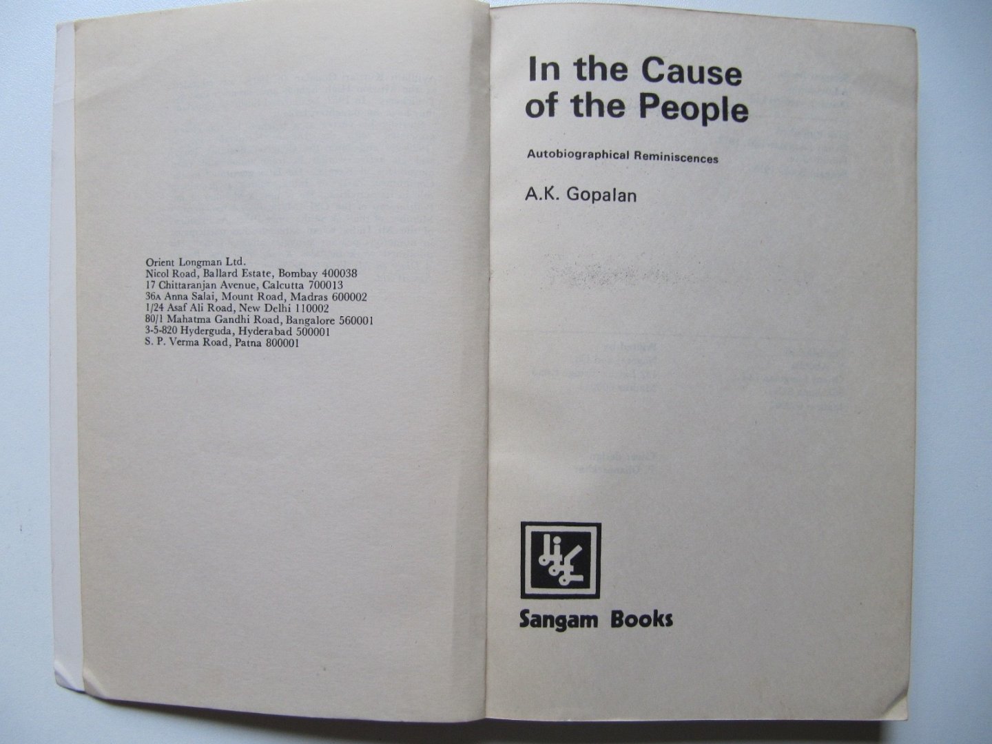 A.K. Gopalan - In the cause of people