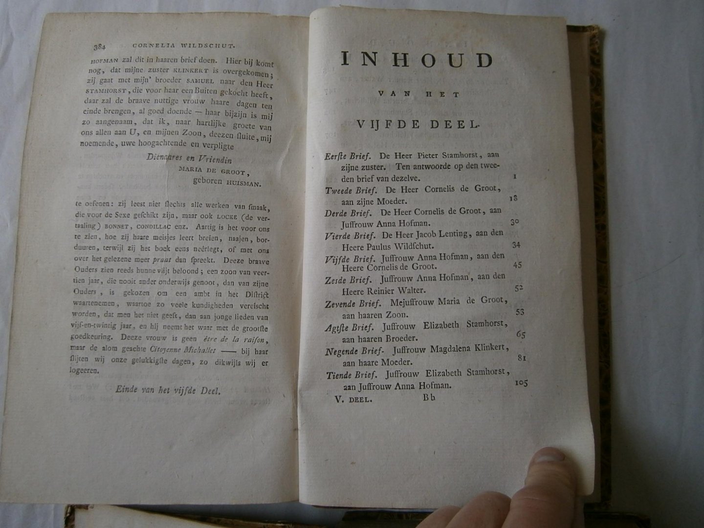 Wolff, Betje en Aagje Deken - Historie van mejuffouw Cornelia Wildschut of de gevolgen der opvoeding deel 4 5 en 6