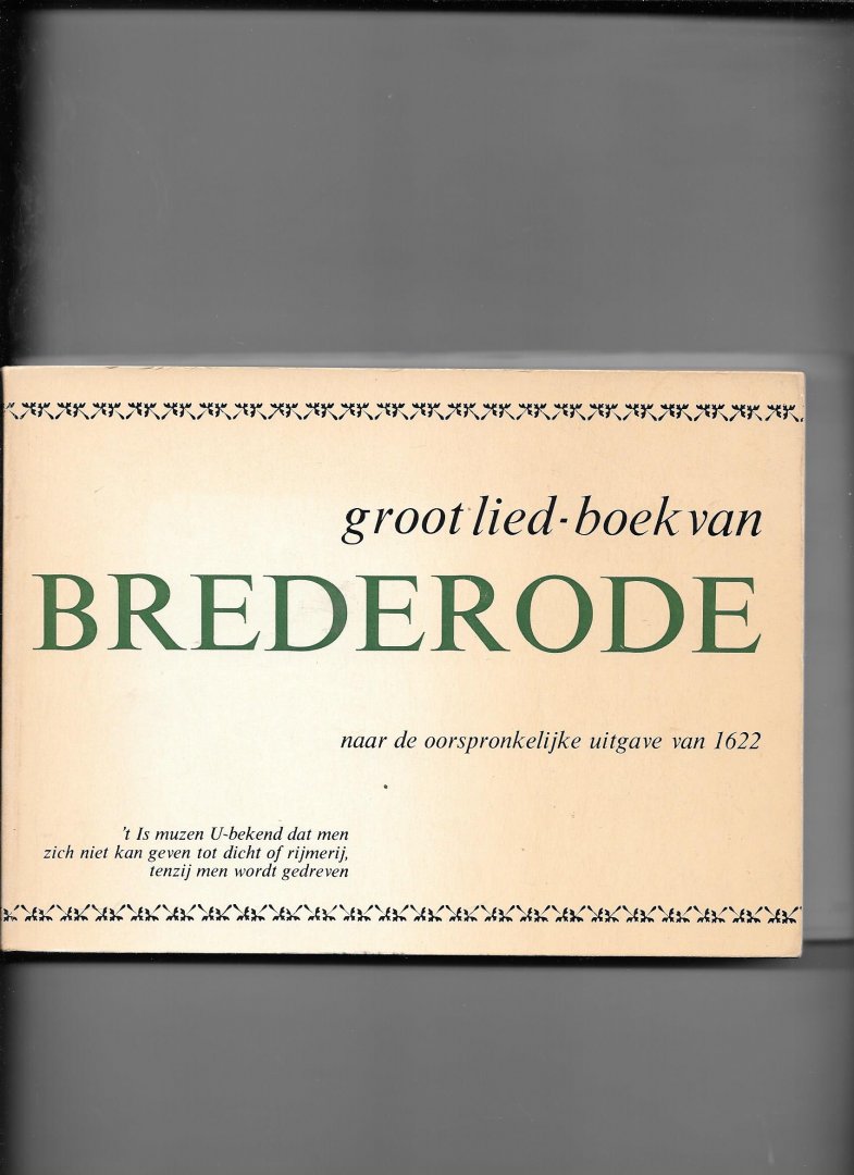 Brederode ,G A - Groot lied-boek van Brederode