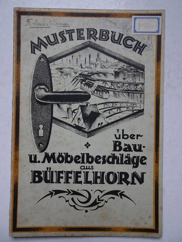 N.n.. - Musterbuch über Bau- u. Möbelbeschläge aus Büffelhorn.