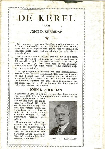 Sheridan, John D .. Uit het Engels vertaald door Frans van Oldenburg Ermke - De kerel.