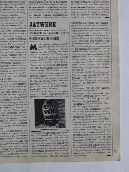  - Hollands Diep nr 18, Cultureel opinieblad, Virginia Woolf als werkende vrouw, Jatwerk van Boudewijn Büch