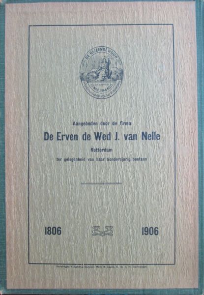 van Nelle Rotterdam - Mapje met de titel Rotterdam, met 12 losse fotogravures met stads- en havengezichten van Rotterdam, aangeboden door de erven de wed. J. van Nelle bij het honderdjarig bestaan (12 stuks = compleet)