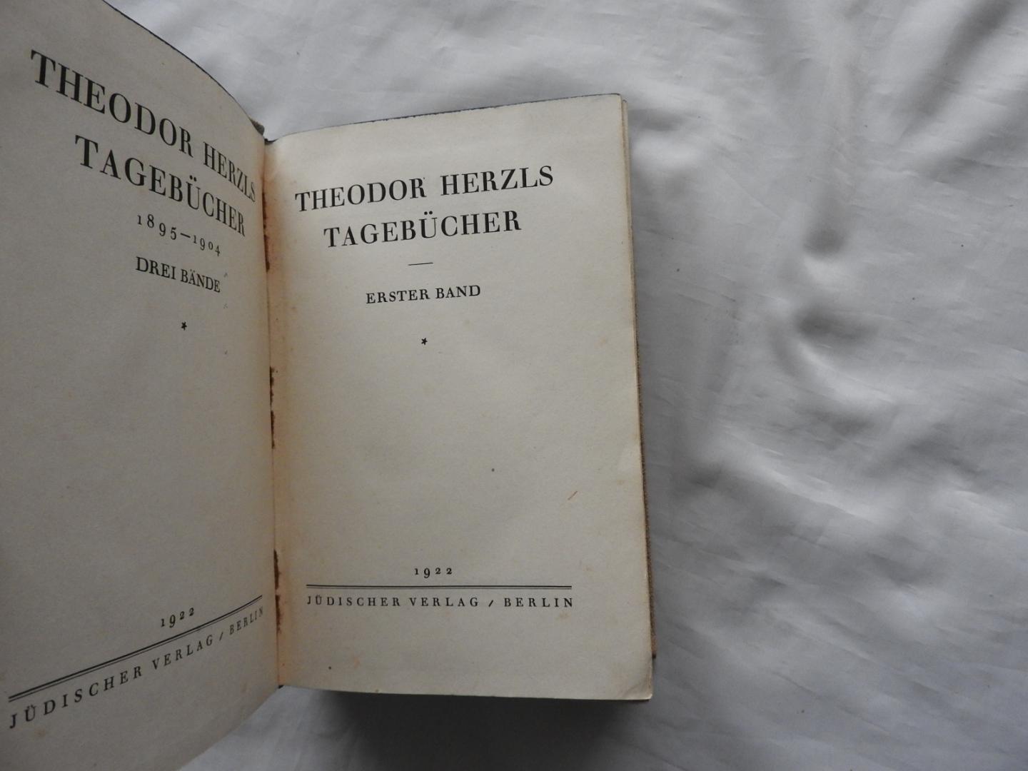HERZL, Theodor T. - HERZL, Theodor - Theodor Herzls Tagebücher (3 delen compleet)