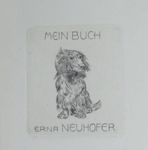 Hauke, Hans. - Exlibris voor Erna Neuhofer.