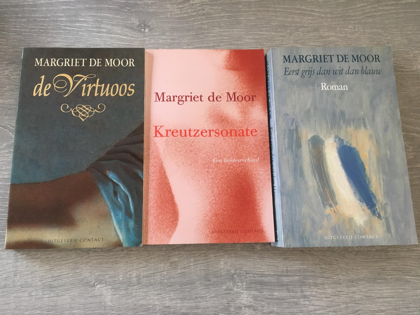 Moor, M. de - Drie boeken van Margriet de Moor; De Virtuoos, Eerst grijs dan wit dan blauw en Kreutzersonate