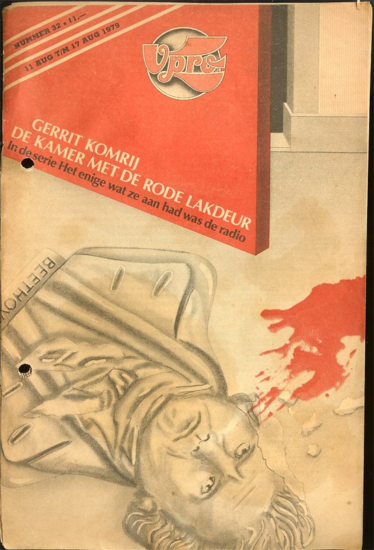 Collectorsitems - 7 delen VPRO gids 1979 Het enige wat ze aan had was de radio. Korte verhalen uit de gidsen nr 27 t/m 33 met afbeeldingen op de omslagen van de gidsen. Jan Willem van de Wetering: Het meisje violet; Anton Haakman: Niets aan de hand; Henk Spaan: De ker