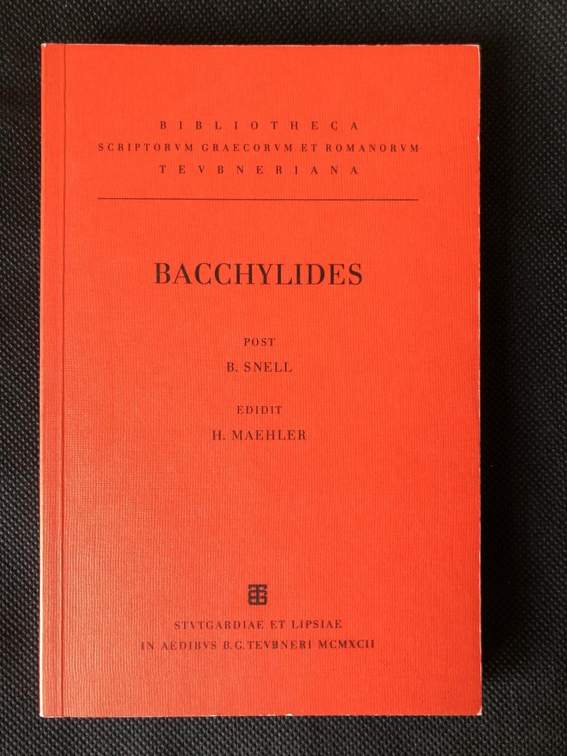 Bacchylides - Snell, Bruno - Maehler, Herwig (edd.) - Carmina cum fragmentis, Bacchylidis -  [Bibliotheca Scriptorum Graecorum et Romanorum Teubneriana (BT)]