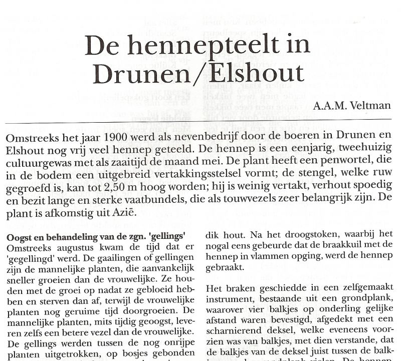 Veltman, A.A.M. - DE HENNEPTEELT IN DRUNEN/ELSHOUT