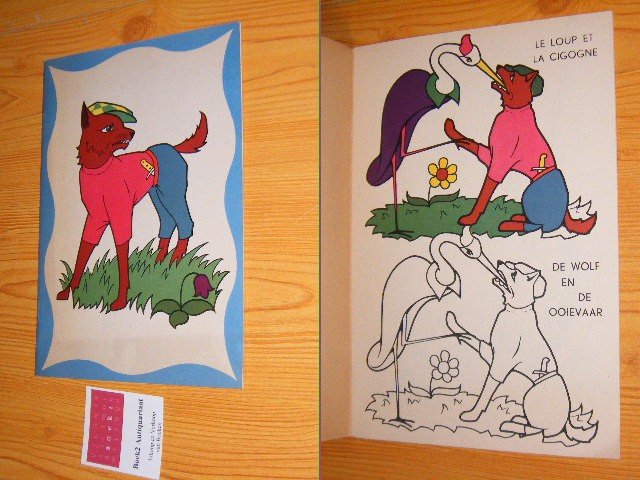 Phobel (eds.) - Le loup et la cigogne - De wolf en de ooievaar [kleurboek - coloring book]