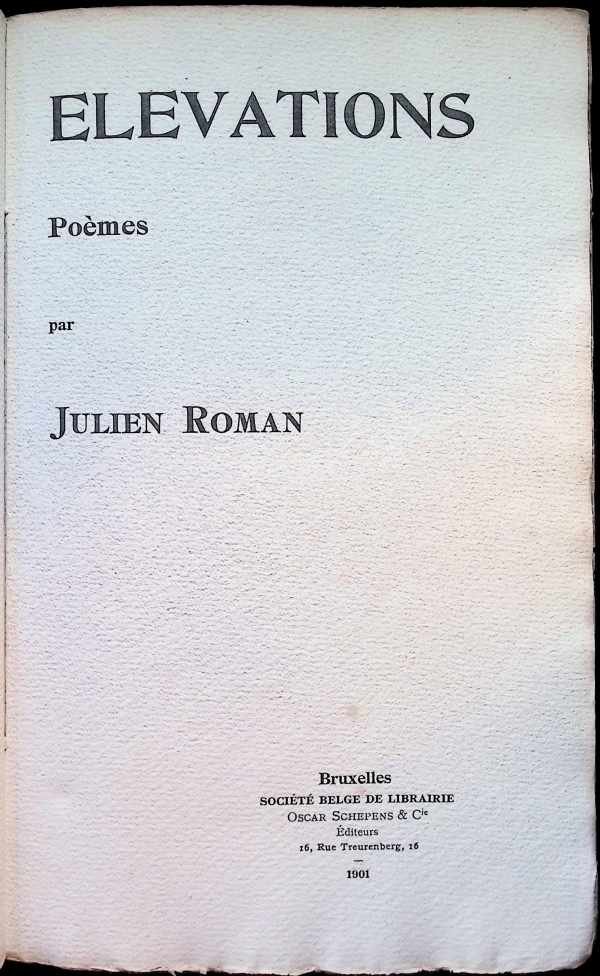 Julien Roman - Elevations Poèmes par Julien Roman