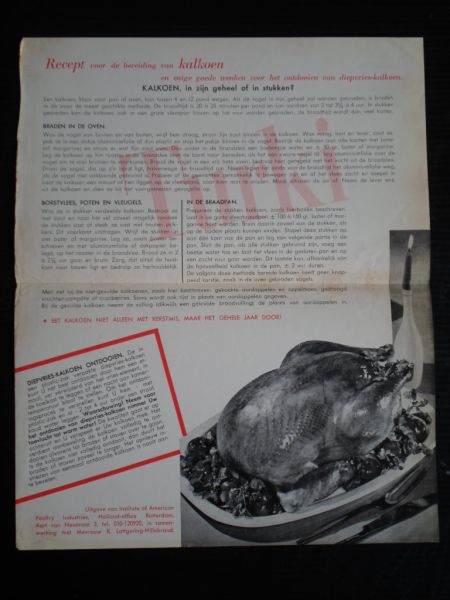 Folder - Kalkoen het hele jaar door! & Recept voor de bereiding van kalkoen