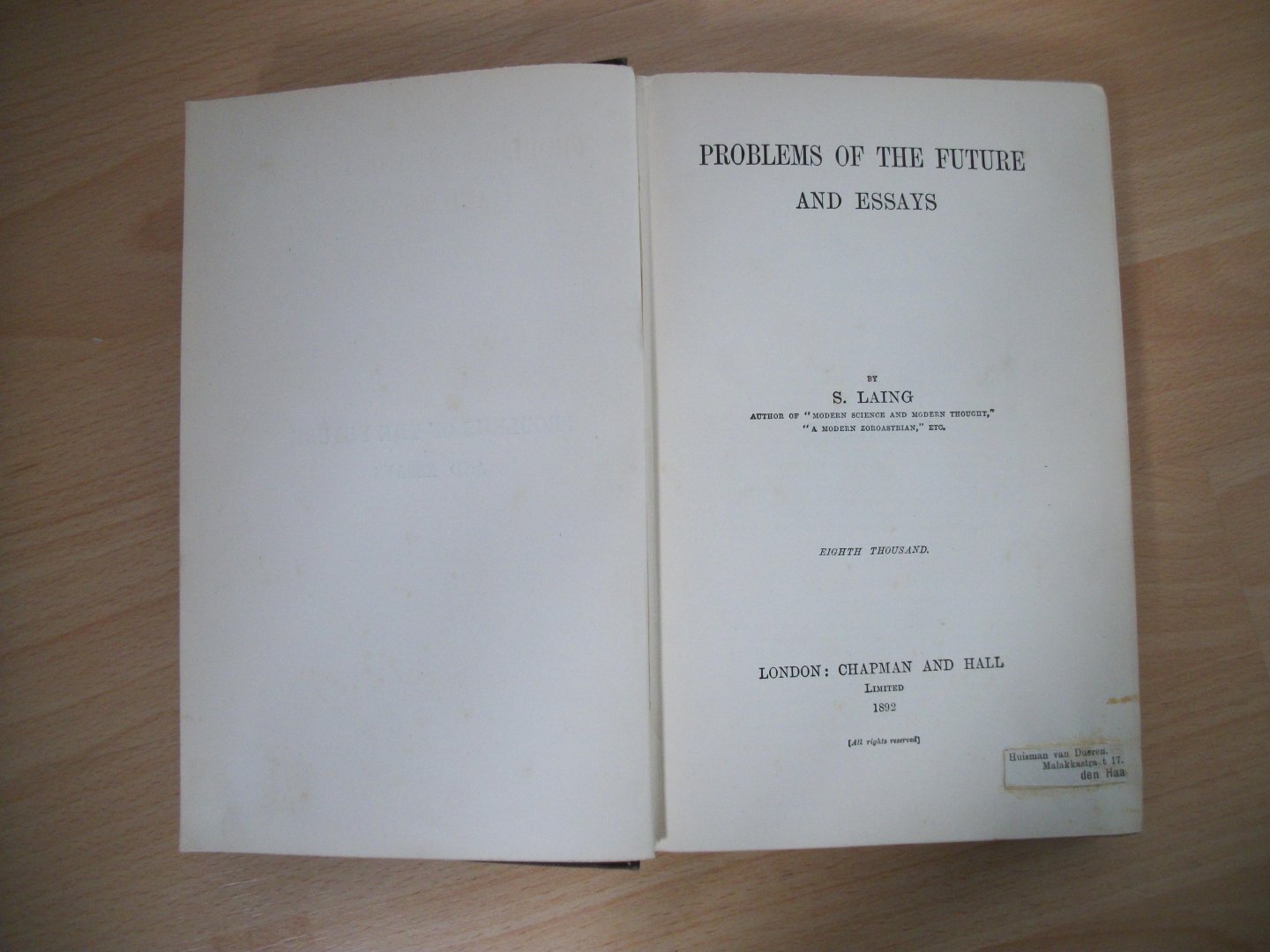 Laing, S - Problems of the future and essays