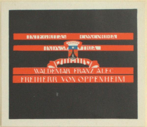 Wichers Wierdsma, R.M. - Exlibris voor Waldemar Franz Alec Freiherr von Oppenheim.