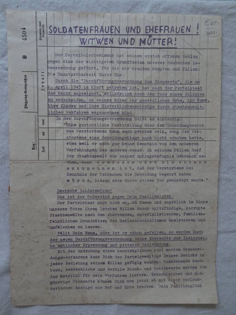 N.n.. - Soldatenfrauen und Ehefrauen! Witwen und Mütter!