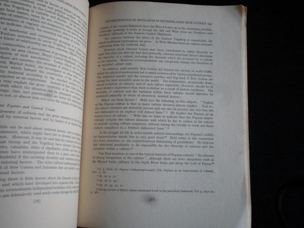  - Anthropological Research in Netherlands New Guinea since 1950 by The Bureau for Native Affairs, Hollandia, NG, The Oceania Monographs No 10