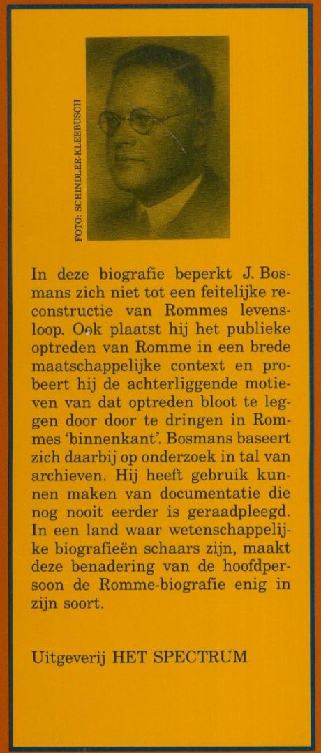 Bosmans, J. - Romme biografie 1896-1946