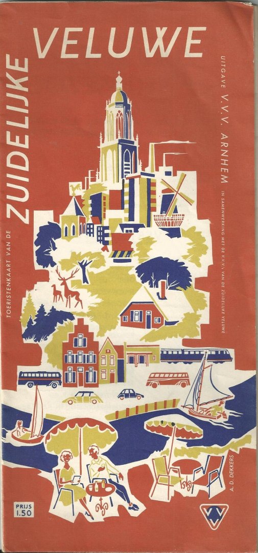 Dekkers, A.D. - Toeristenkaart van de zuidelijke Veluwe