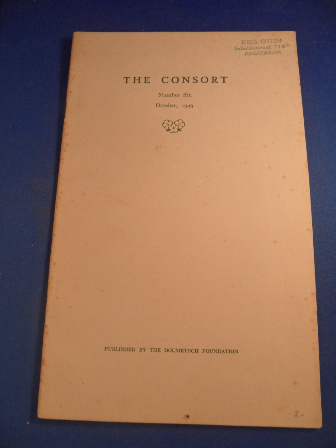Dolmetsch foundation - The consort, no. 6 1949. Journal of the Dolmetsch foundation
