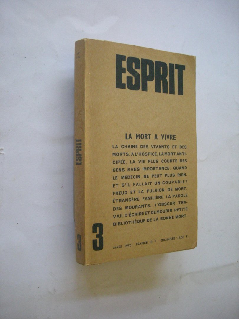 Domenach, Jean-Marie, ed., - La mort a vivre