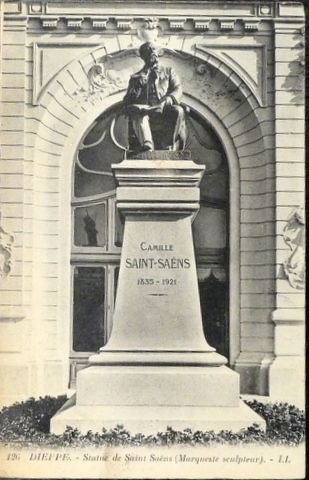 Saint-Saëns, Camille: - [Fotopostkarte, Denkmal Saint-Saëns]