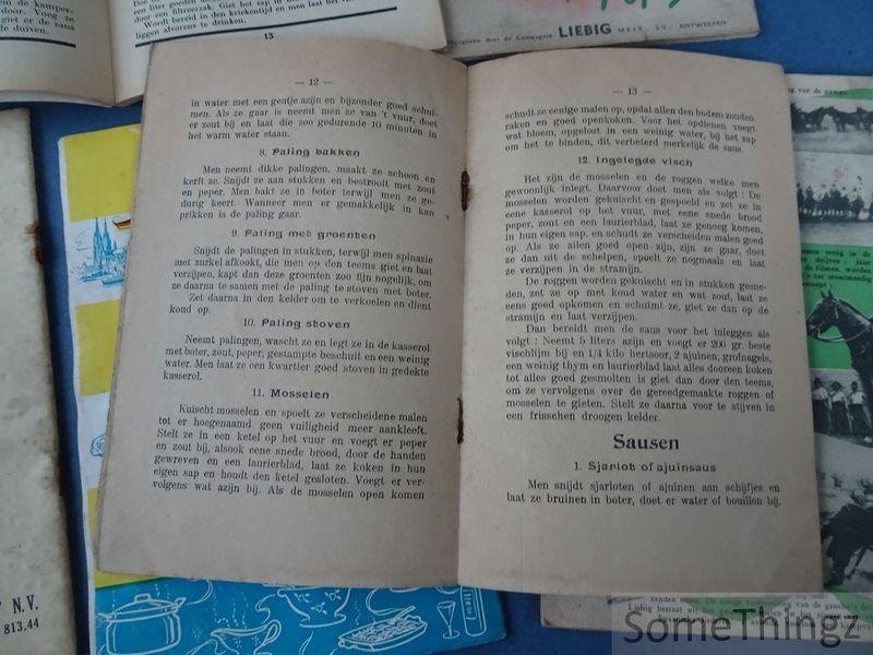 Div. aut. / Victor Plancke - Liebig - Toselli - Pana . - Lot van 8 kookboekjes / receptenboekjes. Nieuw kookboek bevattende de meest gebruikbare kook- en bereidingsvoorschriften voor de burgerskeuken / Kleine handleiding over wellevendheid en recepten voor feestdagen / Lente- en Zomerrecepten / Tant...