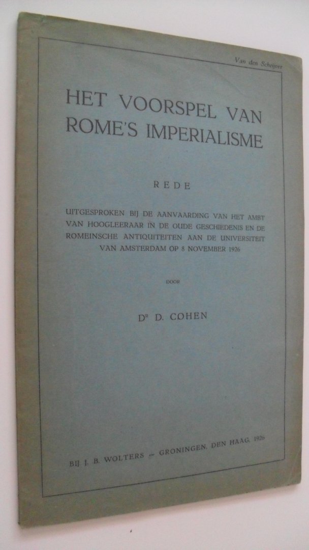 Cohen Dr. D. - Het voorspel van Rome's imperialisme