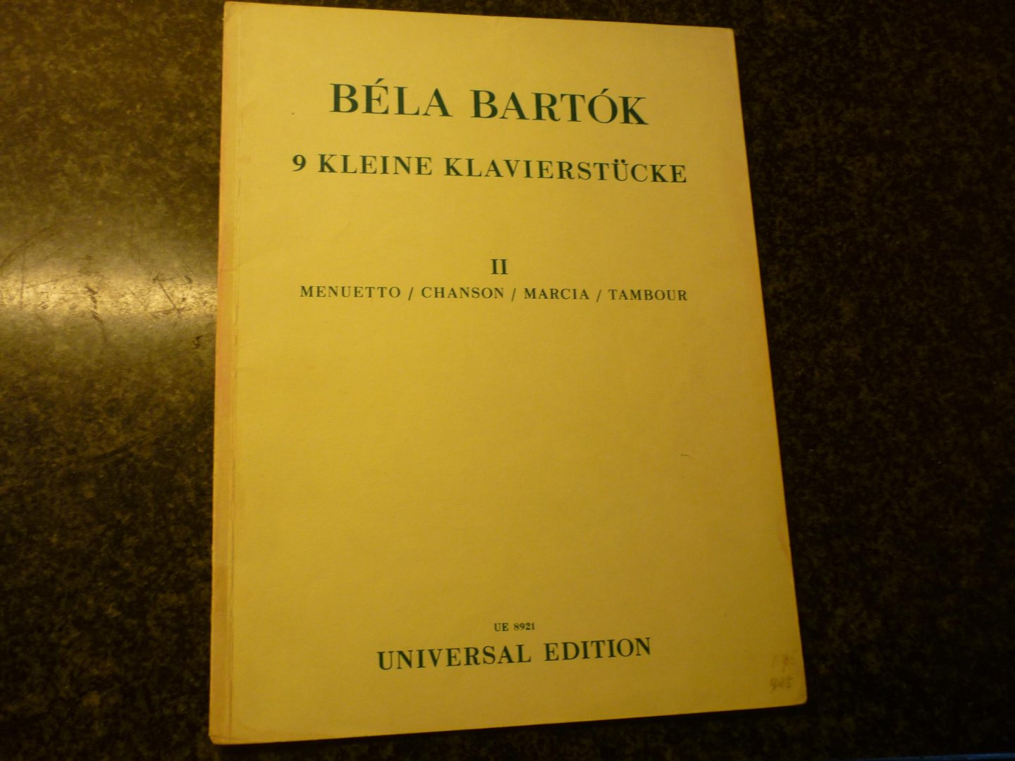 Bartók; Béla (1881–1945) - 9 Kleine Klavierstücke - II; voor Piano