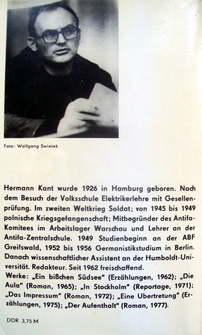 Kant, Hermann - Das Impressum (DUITSTALIG)