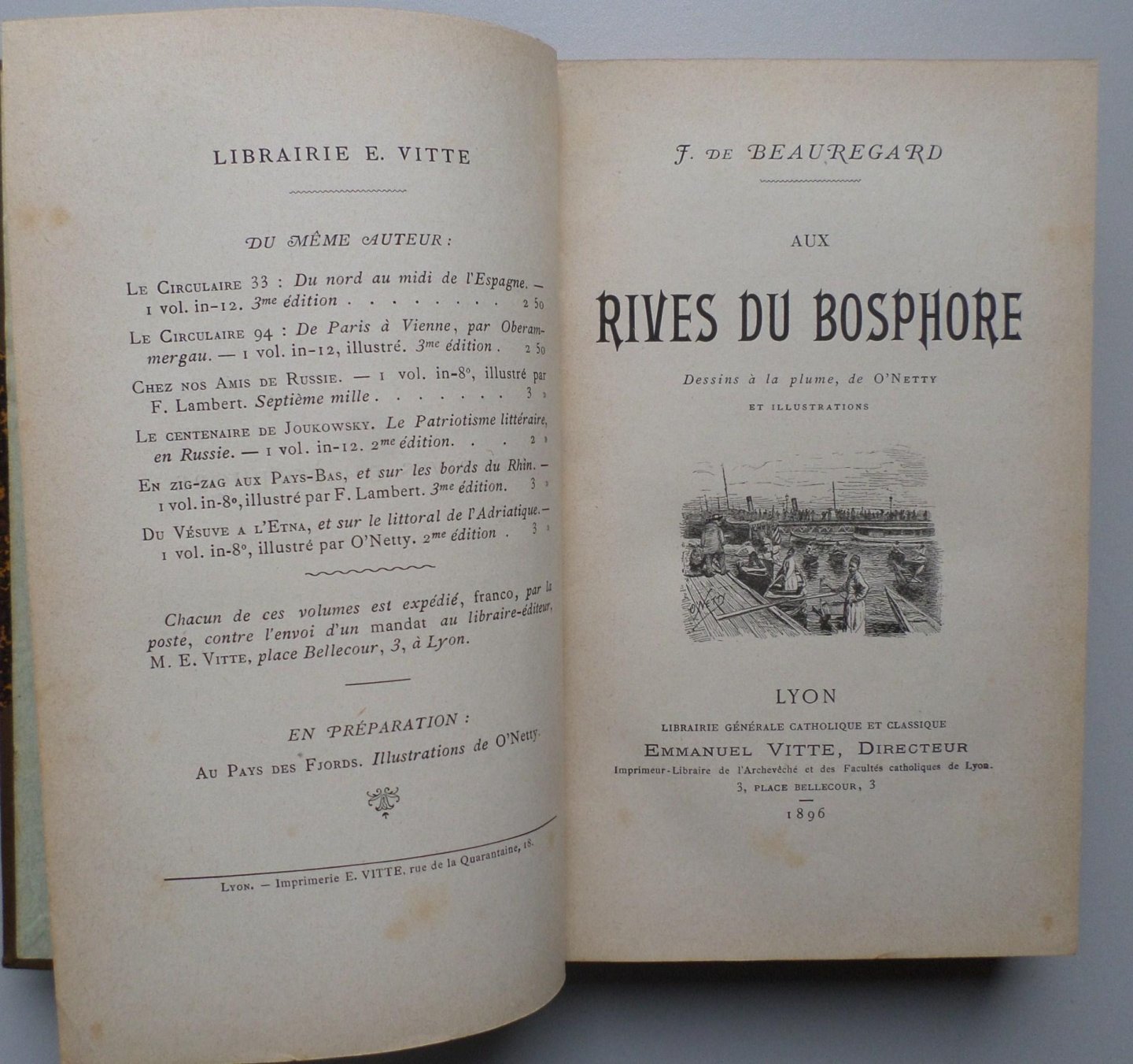 J. de Beauregard  - Aux rives du Bosphore, dessins a la plume, de O'Netty et Illustrations