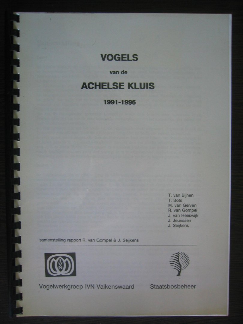 Gompel, R. van en J. Seijkens - Vogels van de Achelse Kluis 1991 - 1996.