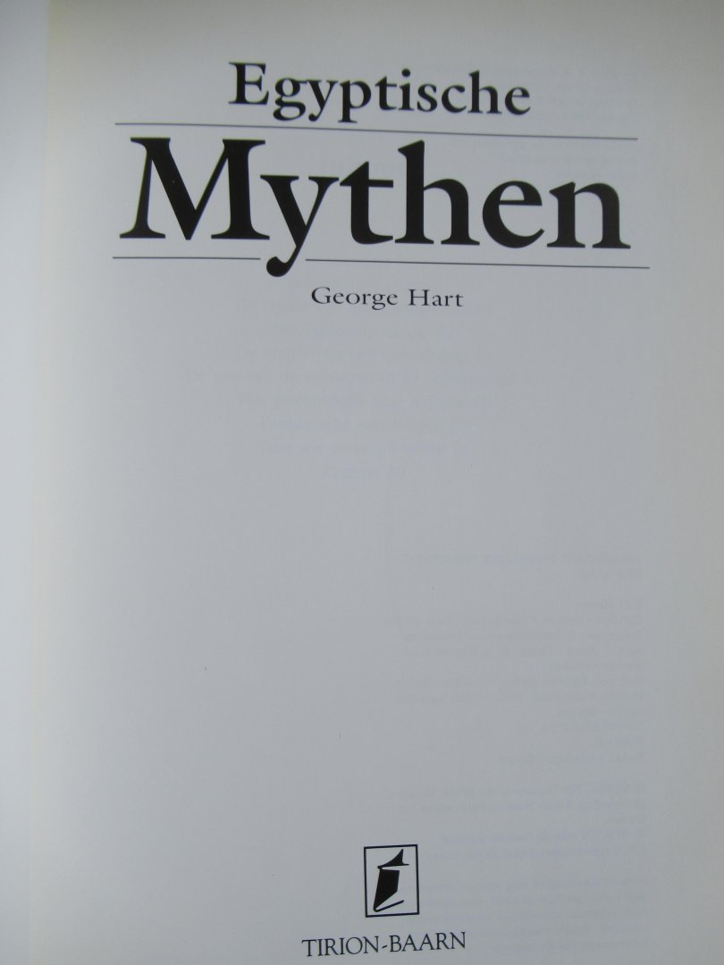 Hart, George - Egyptische mythen. Legenden uit een ver verleden.